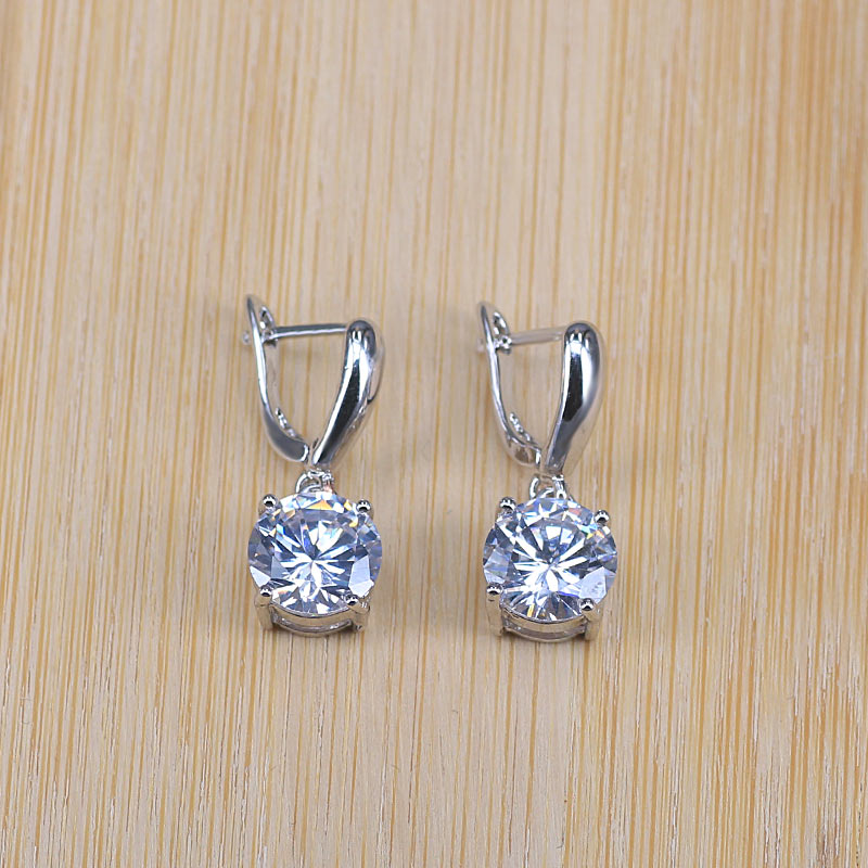many colors top cubic zircon silver color jewelry set
