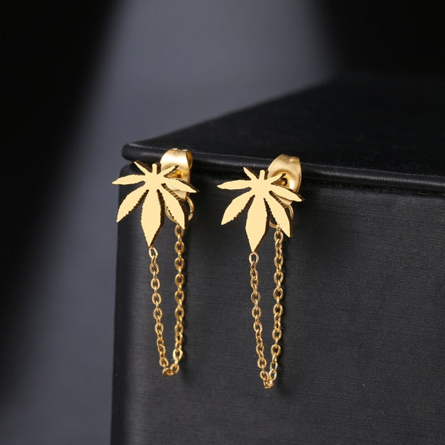Geometric Element Stars Heart Fashion Tassel Chain Earrings