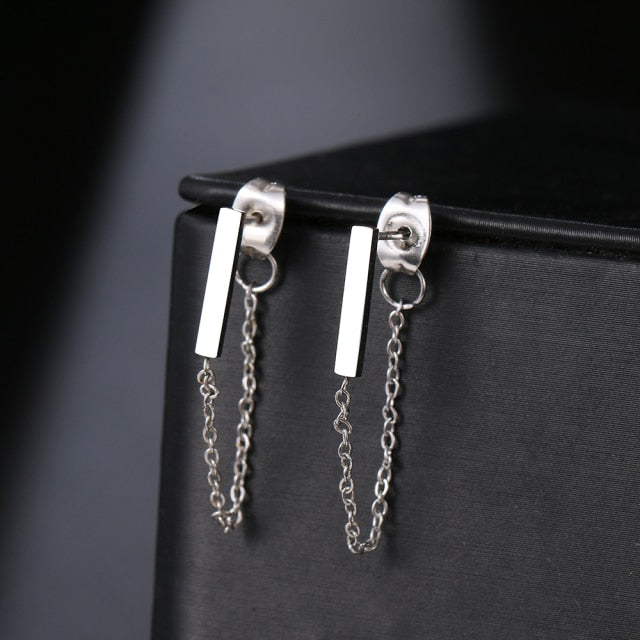 Geometric Element Stars Heart Fashion Tassel Chain Earrings