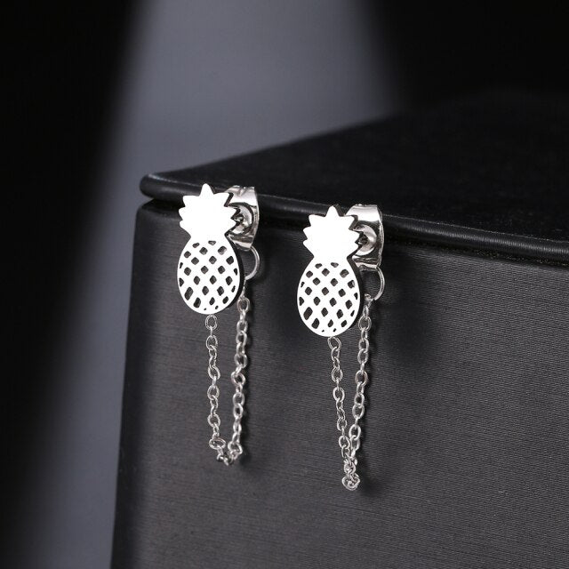Geometric Element Stars Heart Fashion Tassel Chain Earrings