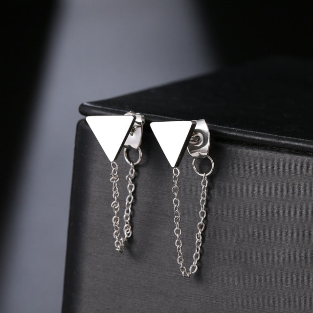 Geometric Element Stars Heart Fashion Tassel Chain Earrings