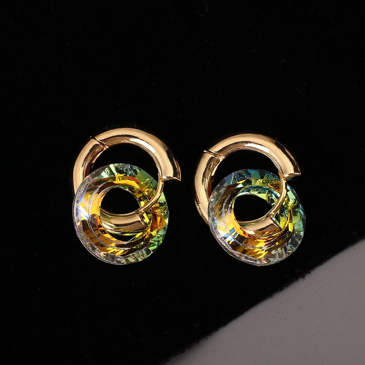 Trendy Transparent Colorful Round Hoop Earringse