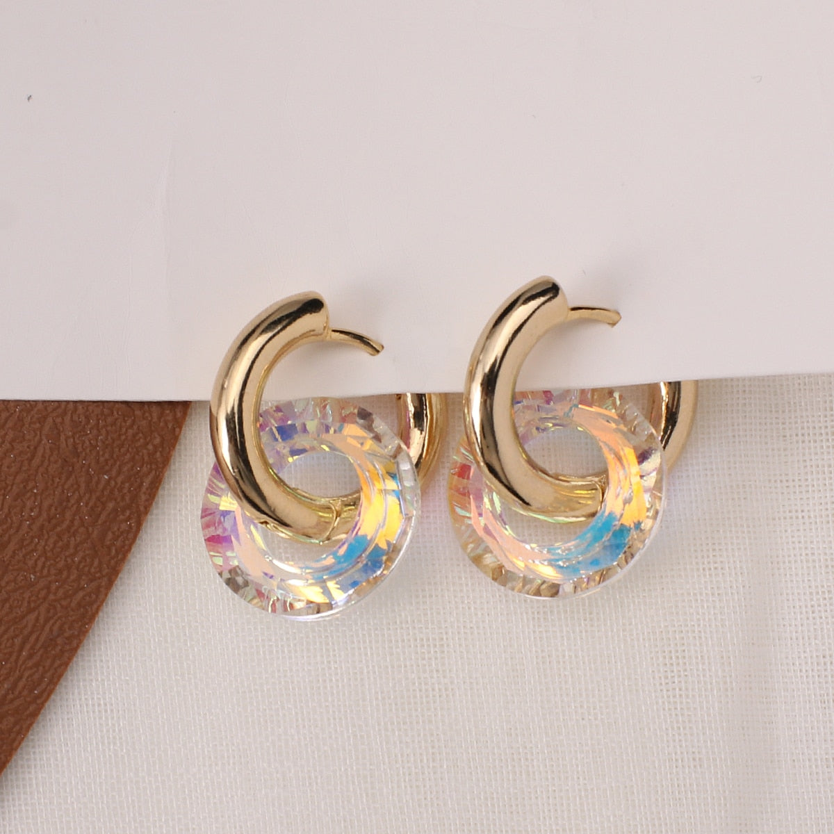 Trendy Transparent Colorful Round Hoop Earringse