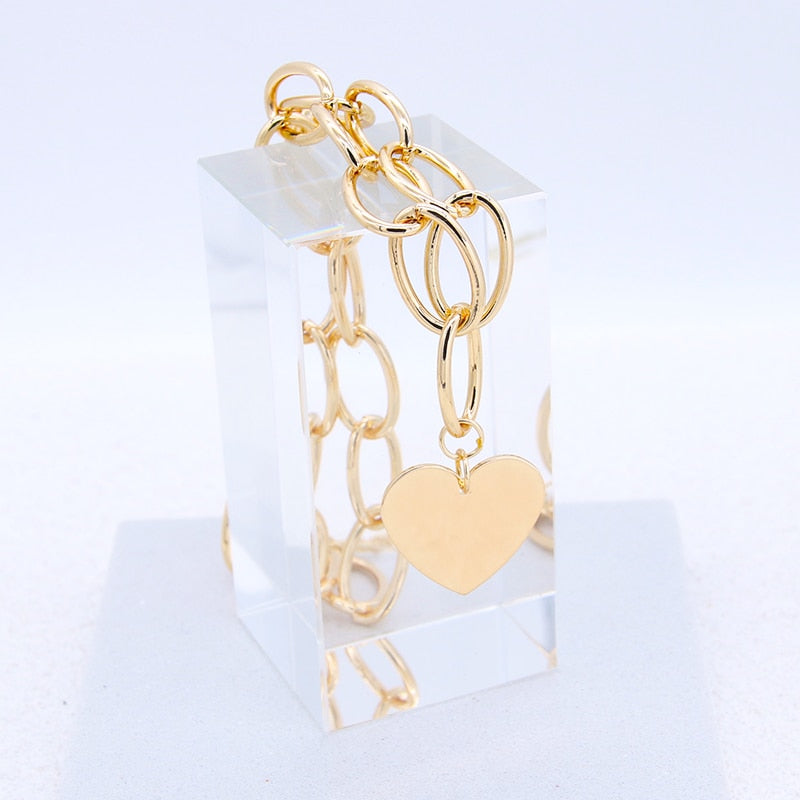 Fashion Big Heart Love Pendant Chain Choker Collar Necklace