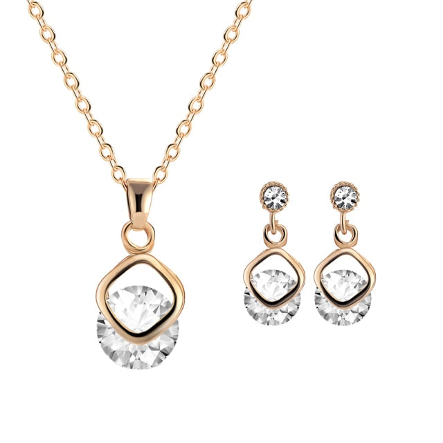 Fashion Gold Silve Color Pendants & Necklace  Jewelry Sets
