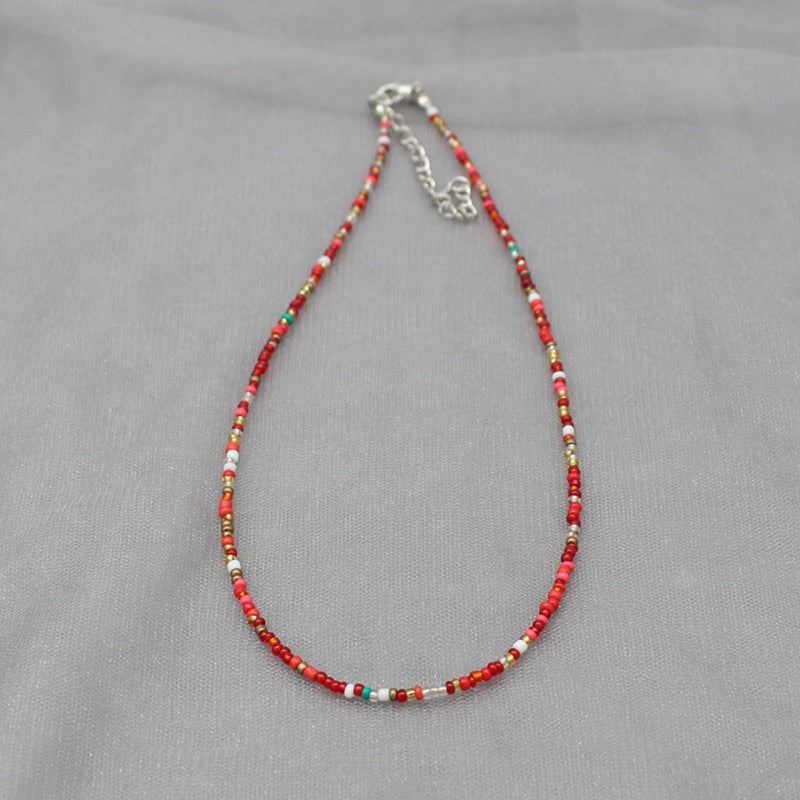 Simple Seed Beads Strand Choker Necklace