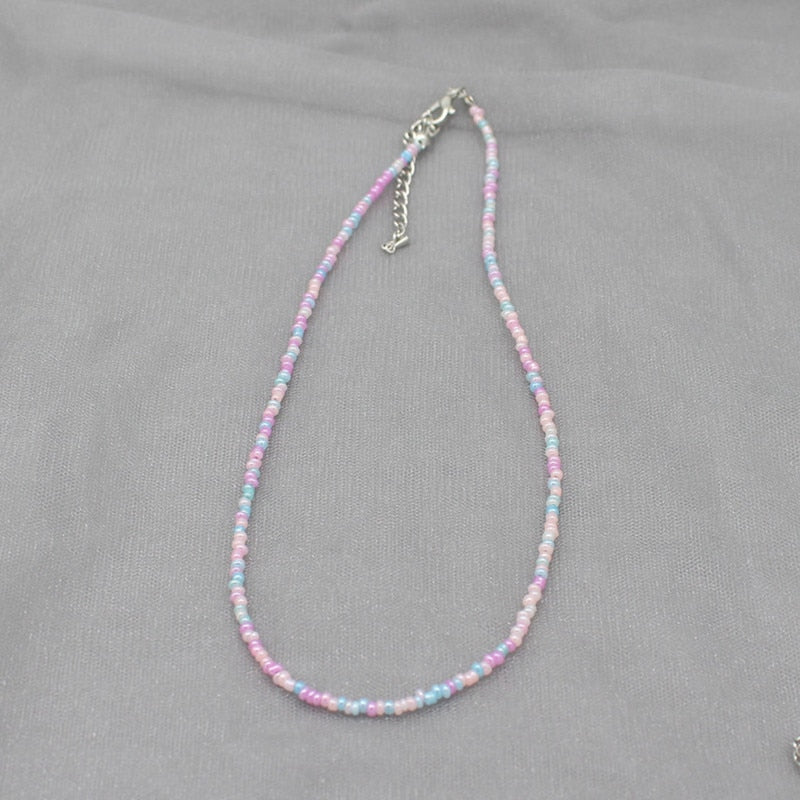 Simple Seed Beads Strand Choker Necklace