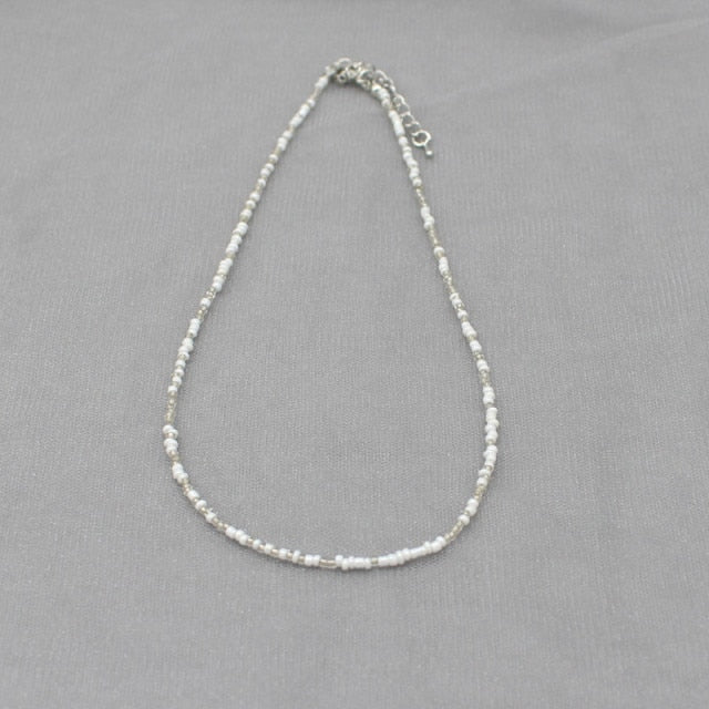 Simple Seed Beads Strand Choker Necklace