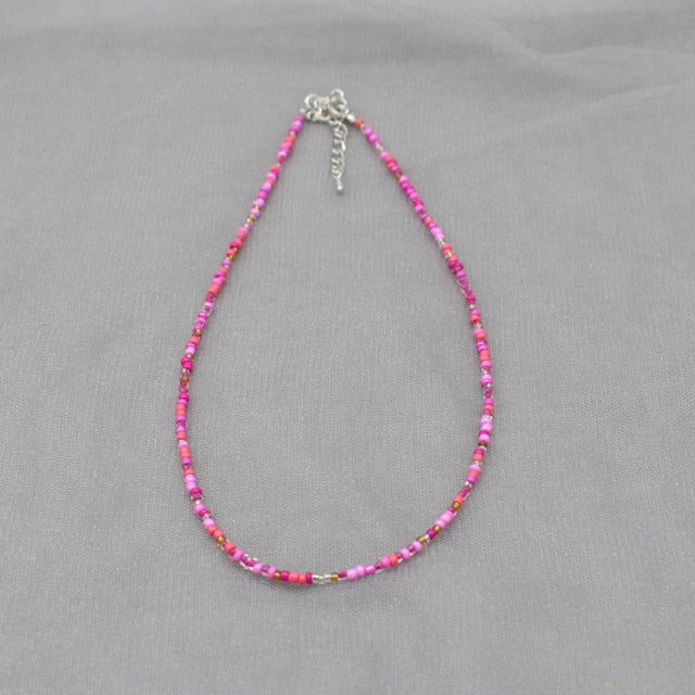 Simple Seed Beads Strand Choker Necklace
