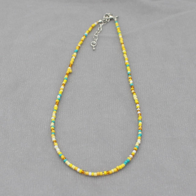 Simple Seed Beads Strand Choker Necklace