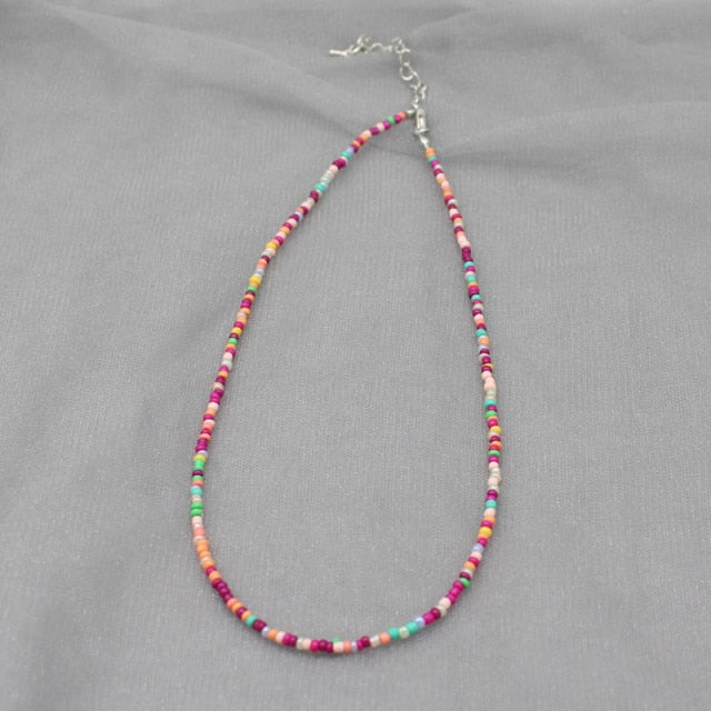 Simple Seed Beads Strand Choker Necklace