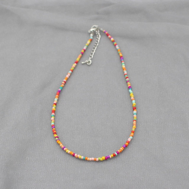 Simple Seed Beads Strand Choker Necklace