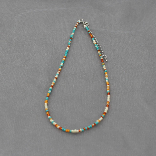 Simple Seed Beads Strand Choker Necklace