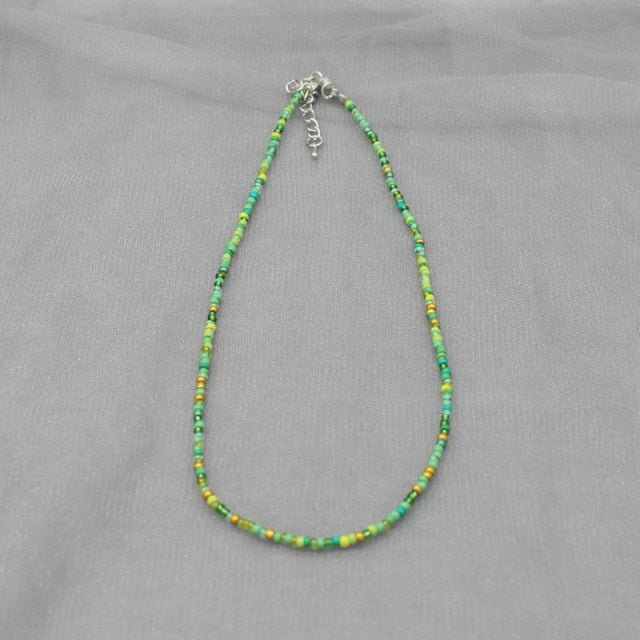 Simple Seed Beads Strand Choker Necklace