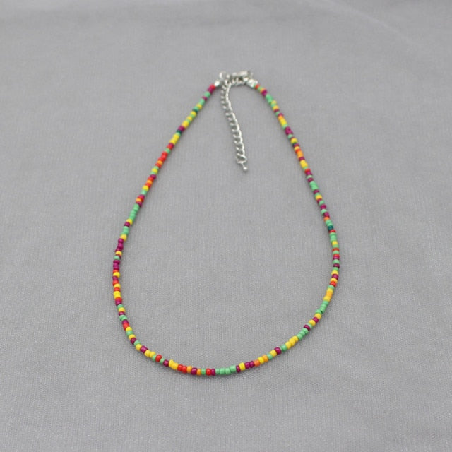 Simple Seed Beads Strand Choker Necklace