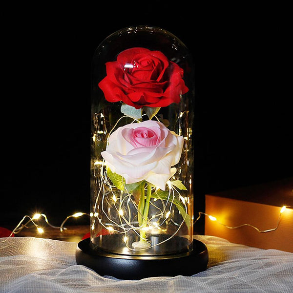 Rosas artificiales de flores falsas para Navidad, flores preservadas para bodas