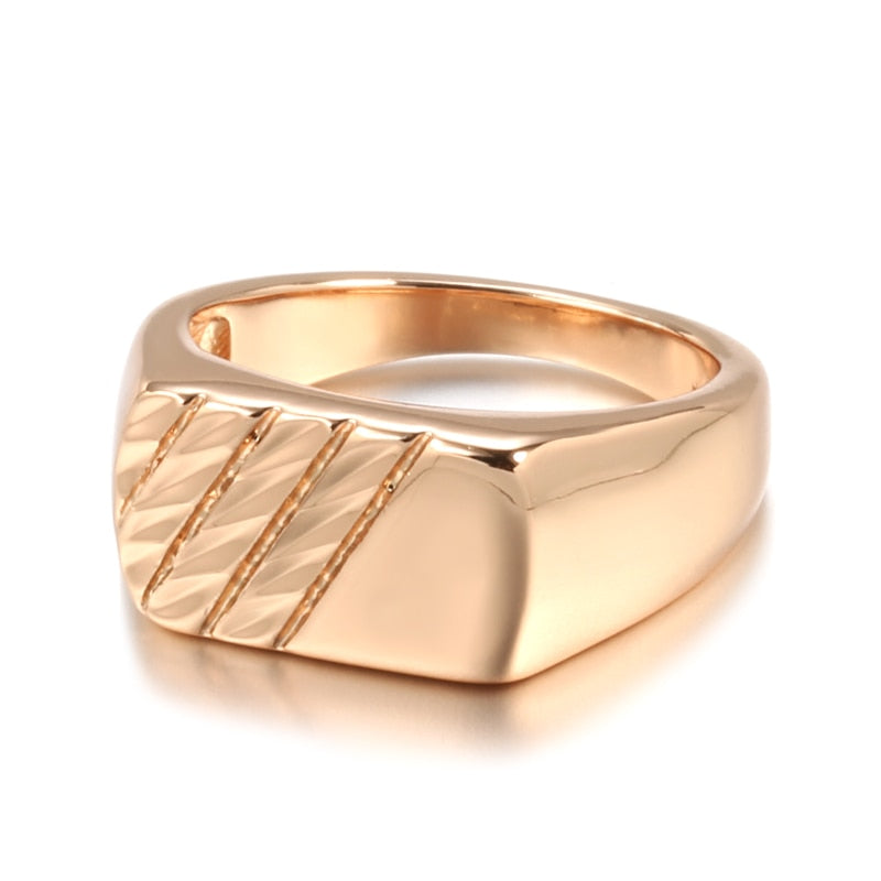 585 Rose Gold Simple Square Ring