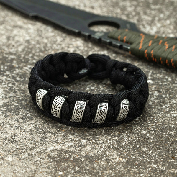 Pulseras de supervivencia con runas vikingas vintage