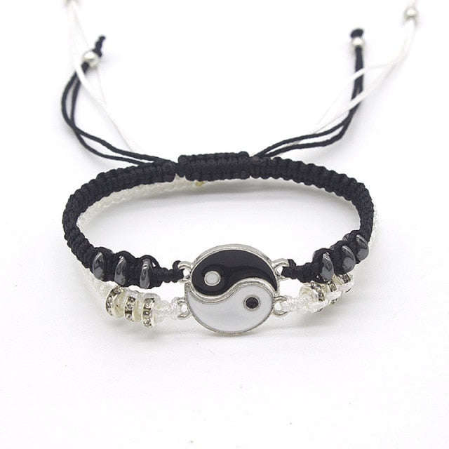 Tai Chi Fengshui Hematite Leather Cord Braid Chain Bracelet