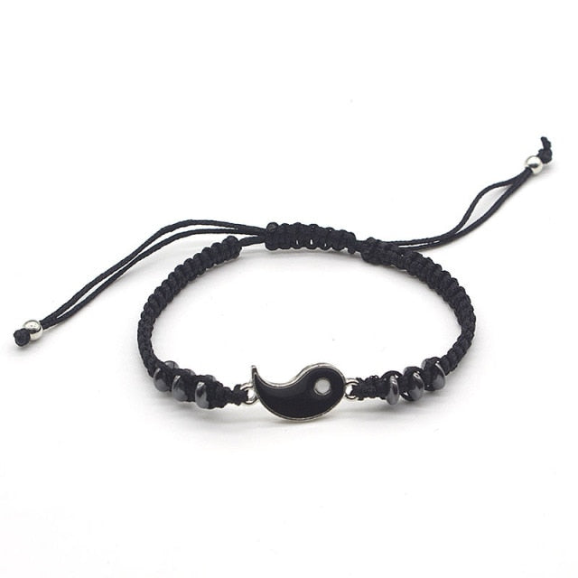 Tai Chi Fengshui Hematite Leather Cord Braid Chain Bracelet