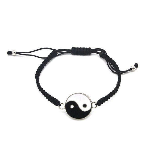 Tai Chi Fengshui Hematite Leather Cord Braid Chain Bracelet