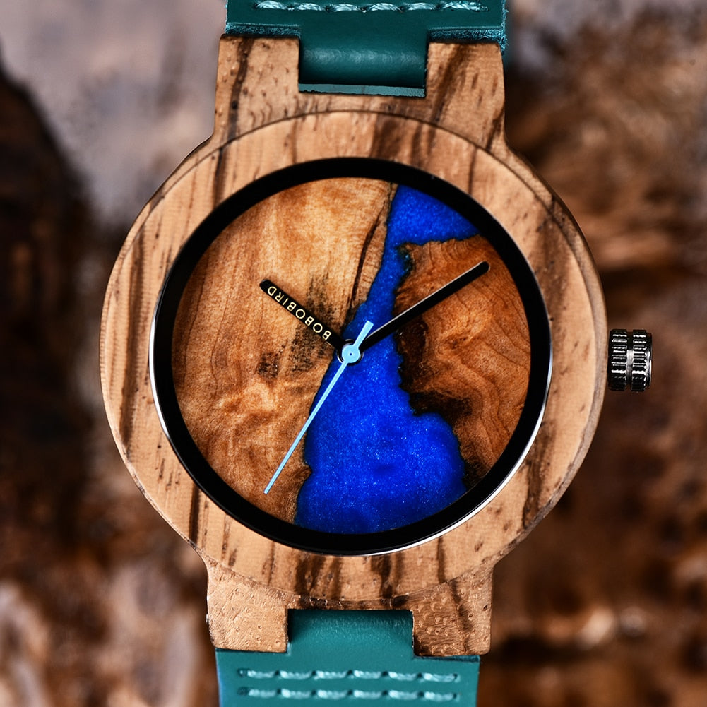 Unique Wooden Couple  Irregular Dial Watches