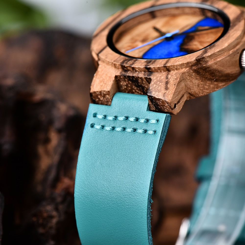 Unique Wooden Couple  Irregular Dial Watches