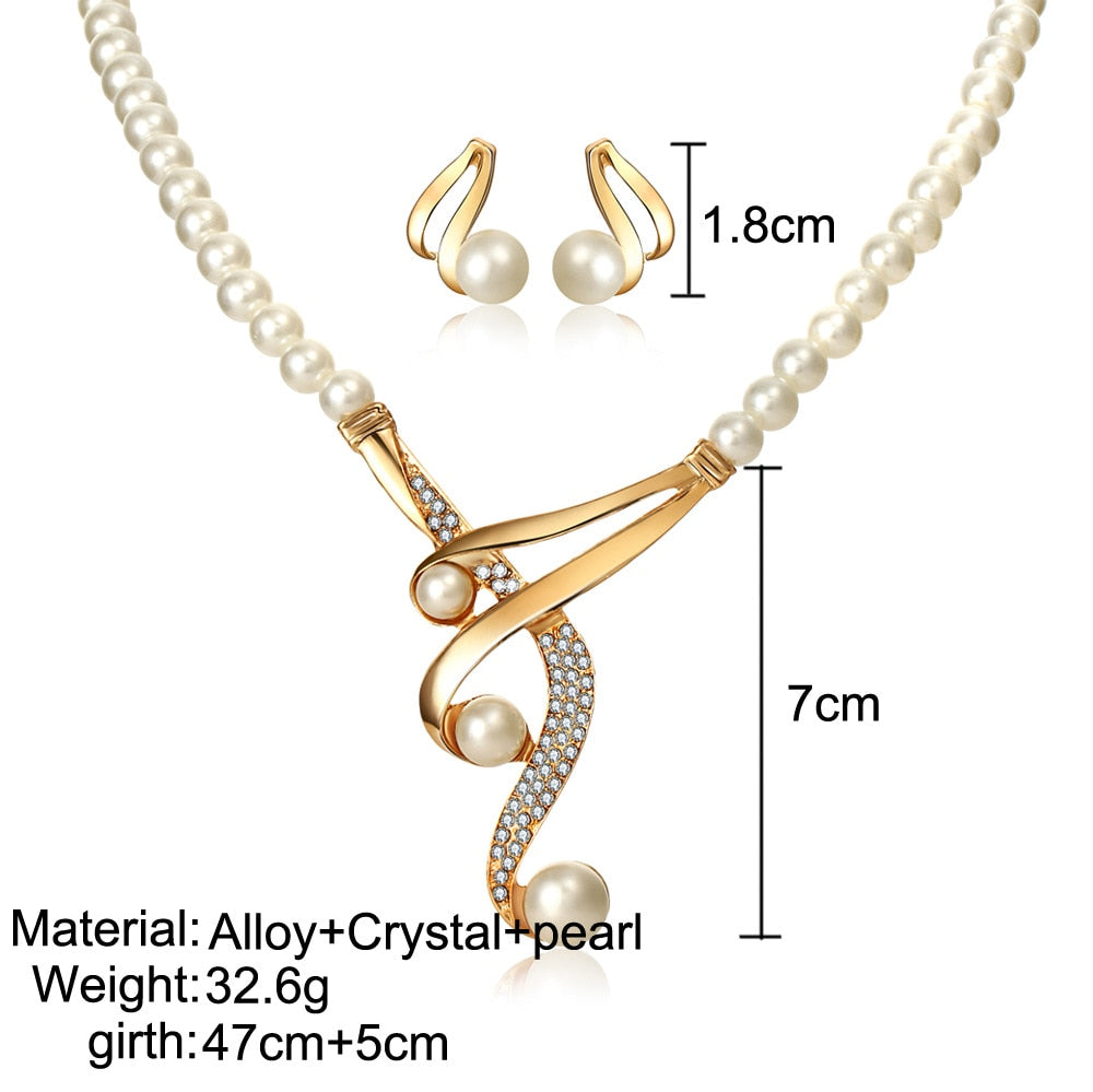 Vintage African Simulated Pearl Bridal Jewelry Sets
