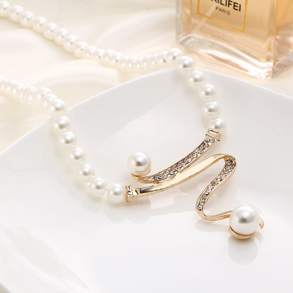 Vintage African Simulated Pearl Bridal Jewelry Sets