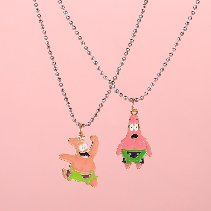 Fashion Cartoon Necklace Black and White Night