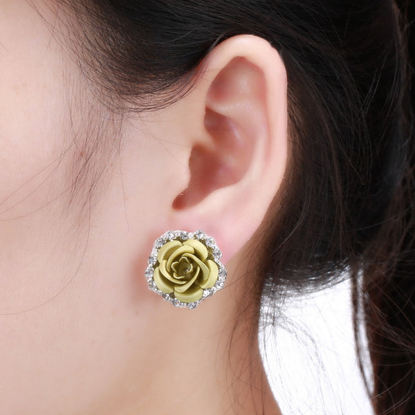 Rose Flower Stud Earrings for Women