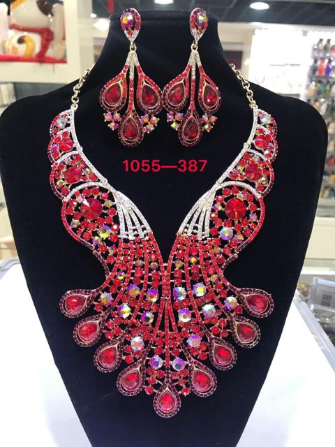 Dubai 24k Gold Big  Women Wedding Long Necklace Ethiopian Set