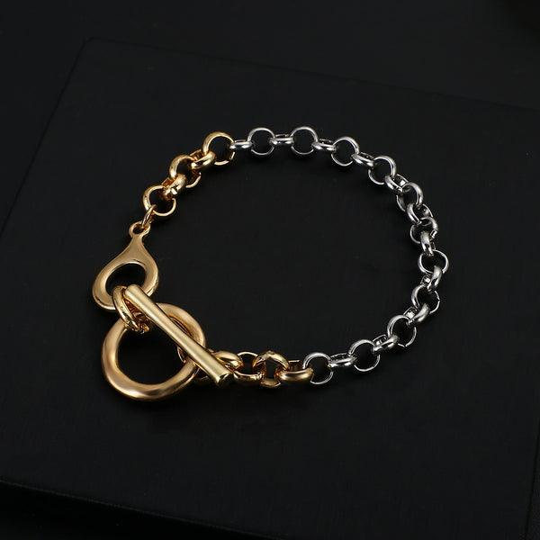 Pulseras de cadena vintage de color dorado y plateado para mujer