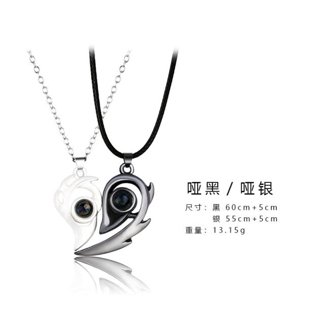 Magnetic  Astronaut Lovers Heart Pendant