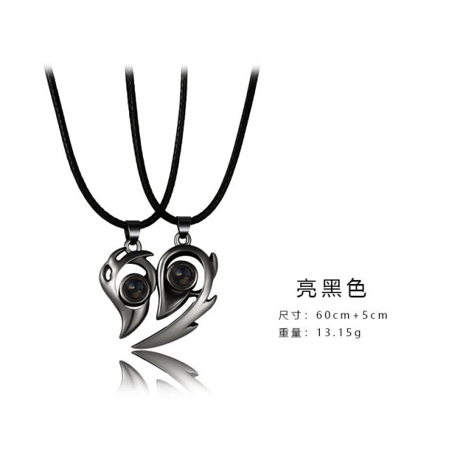 Magnetic  Astronaut Lovers Heart Pendant
