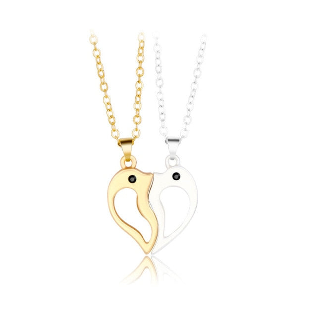 Magnetic  Astronaut Lovers Heart Pendant