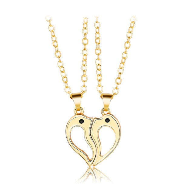 Magnetic  Astronaut Lovers Heart Pendant