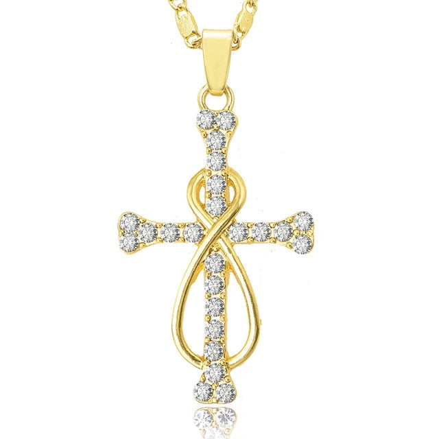 Retro Christian Jesus Single Titanium Scripture Cross Necklace