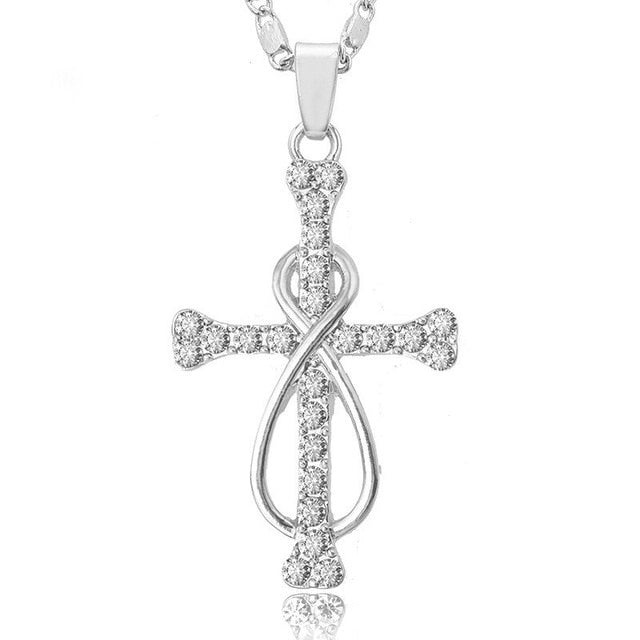 Retro Christian Jesus Single Titanium Scripture Cross Necklace