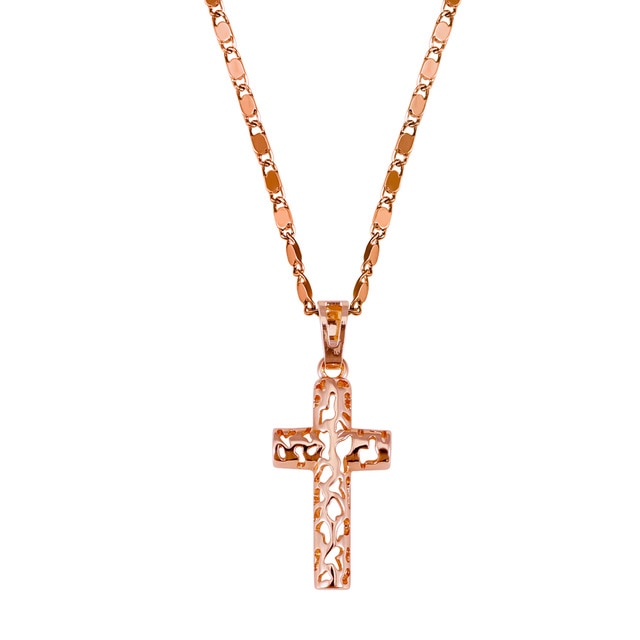 Retro Christian Jesus Single Titanium Scripture Cross Necklace