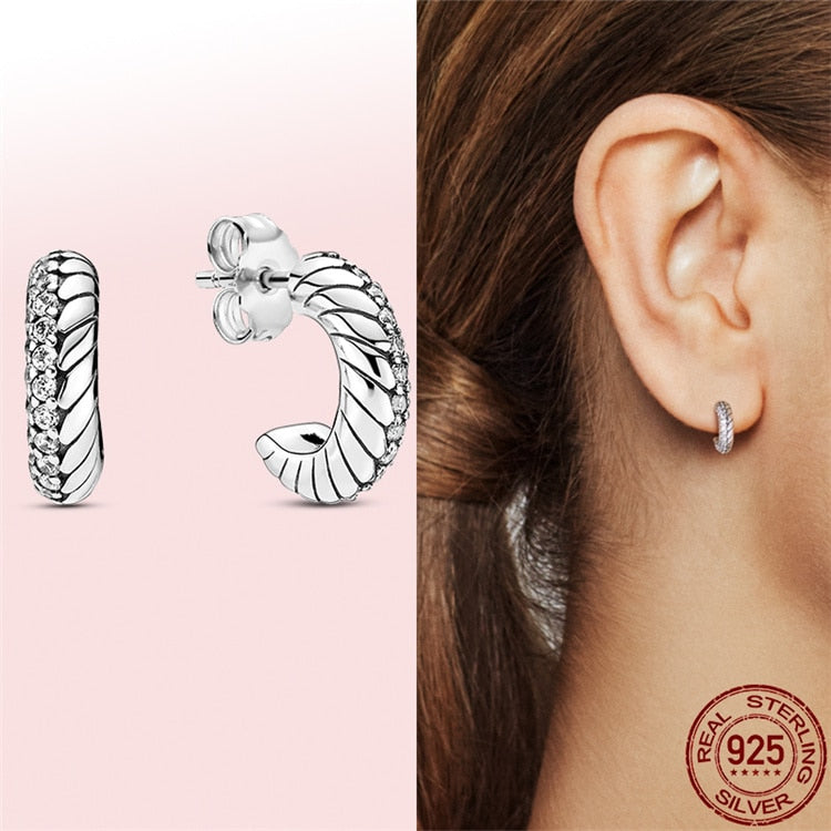 925 Earring Heart and Conch Shell Earrings For Women