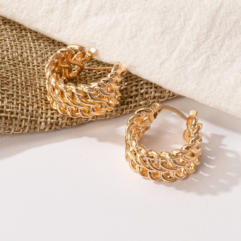 New Fashion Gold Color Metal Drop Earrings
