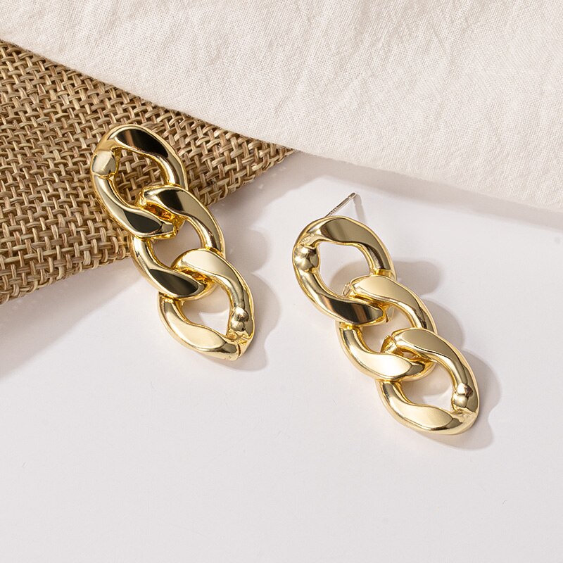 New Fashion Gold Color Metal Drop Earrings