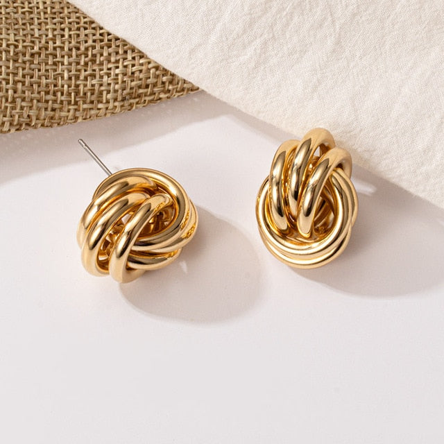 New Fashion Gold Color Metal Drop Earrings