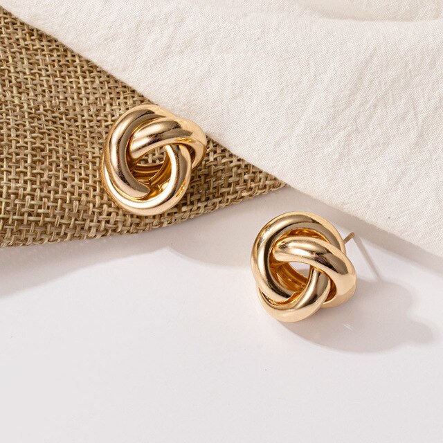 New Fashion Gold Color Metal Drop Earrings