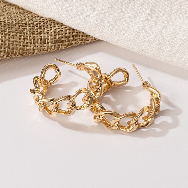 New Fashion Gold Color Metal Drop Earrings
