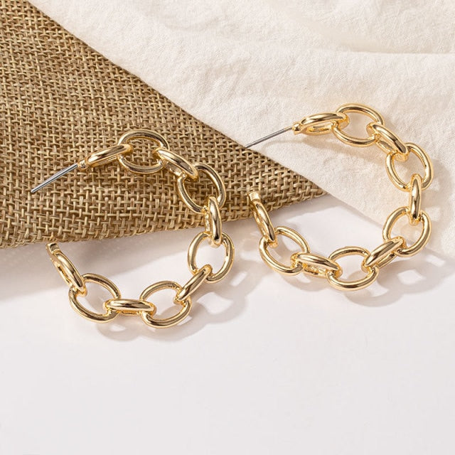 New Fashion Gold Color Metal Drop Earrings