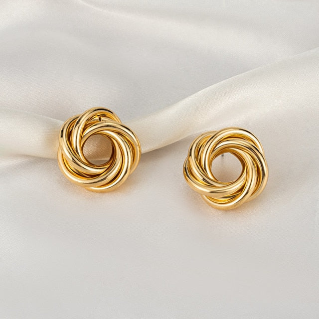 New Fashion Gold Color Metal Drop Earrings