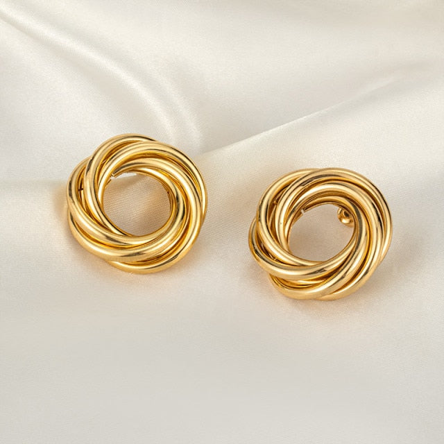 New Fashion Gold Color Metal Drop Earrings