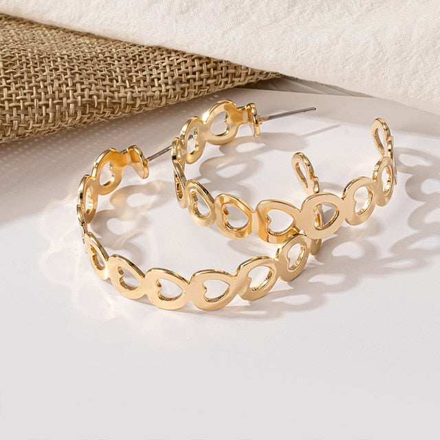 New Fashion Gold Color Metal Drop Earrings